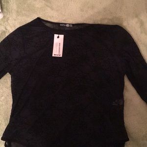 Plus Keeley Mesh Cobweb Halloween Bodysuit